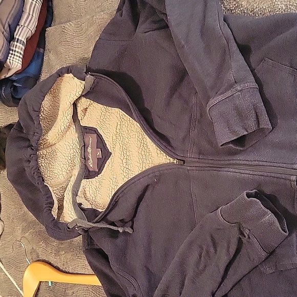 Mens sherpa lined full zip hoodie